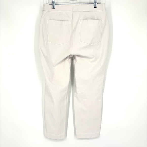 SPANX Slim Straight Ankle Pant Sz L High Rise White Stretch Pockets Pull-On Hold - Picture 8 of 13
